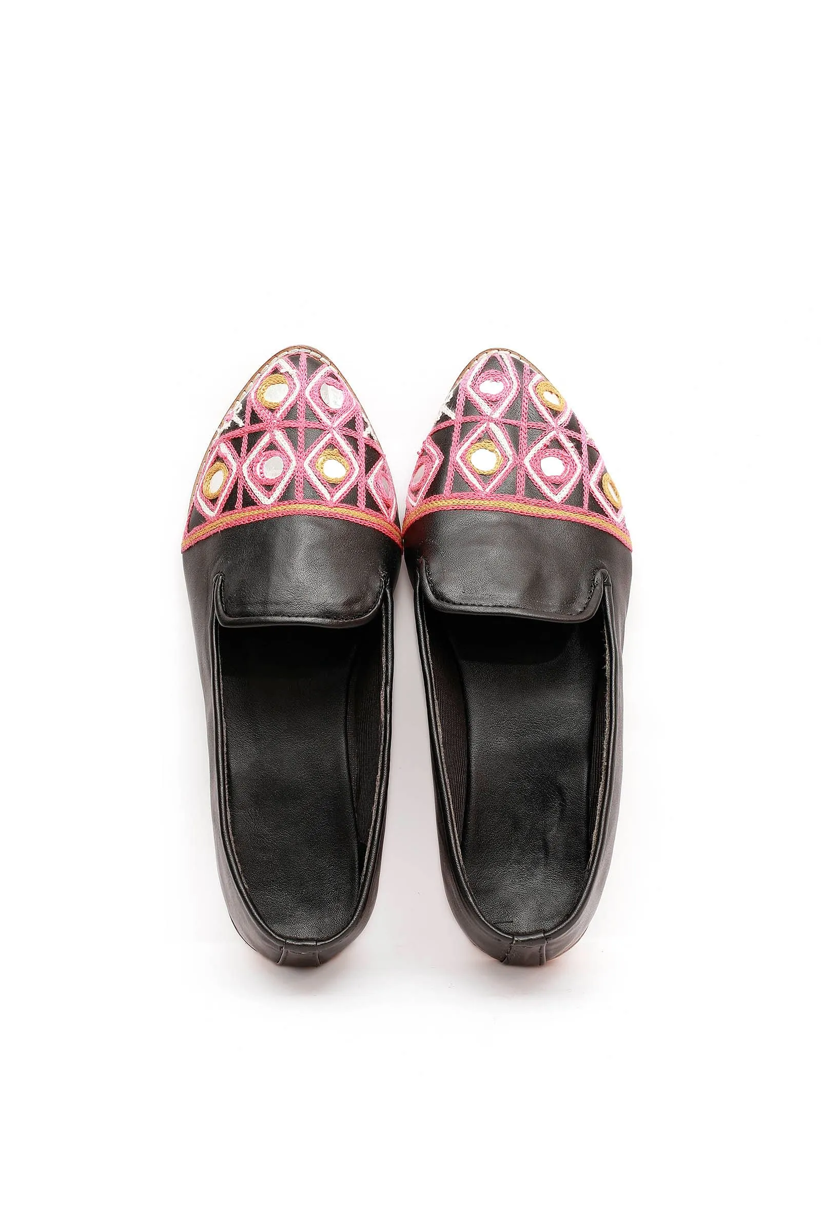 Black & Pink Kutch Loafers