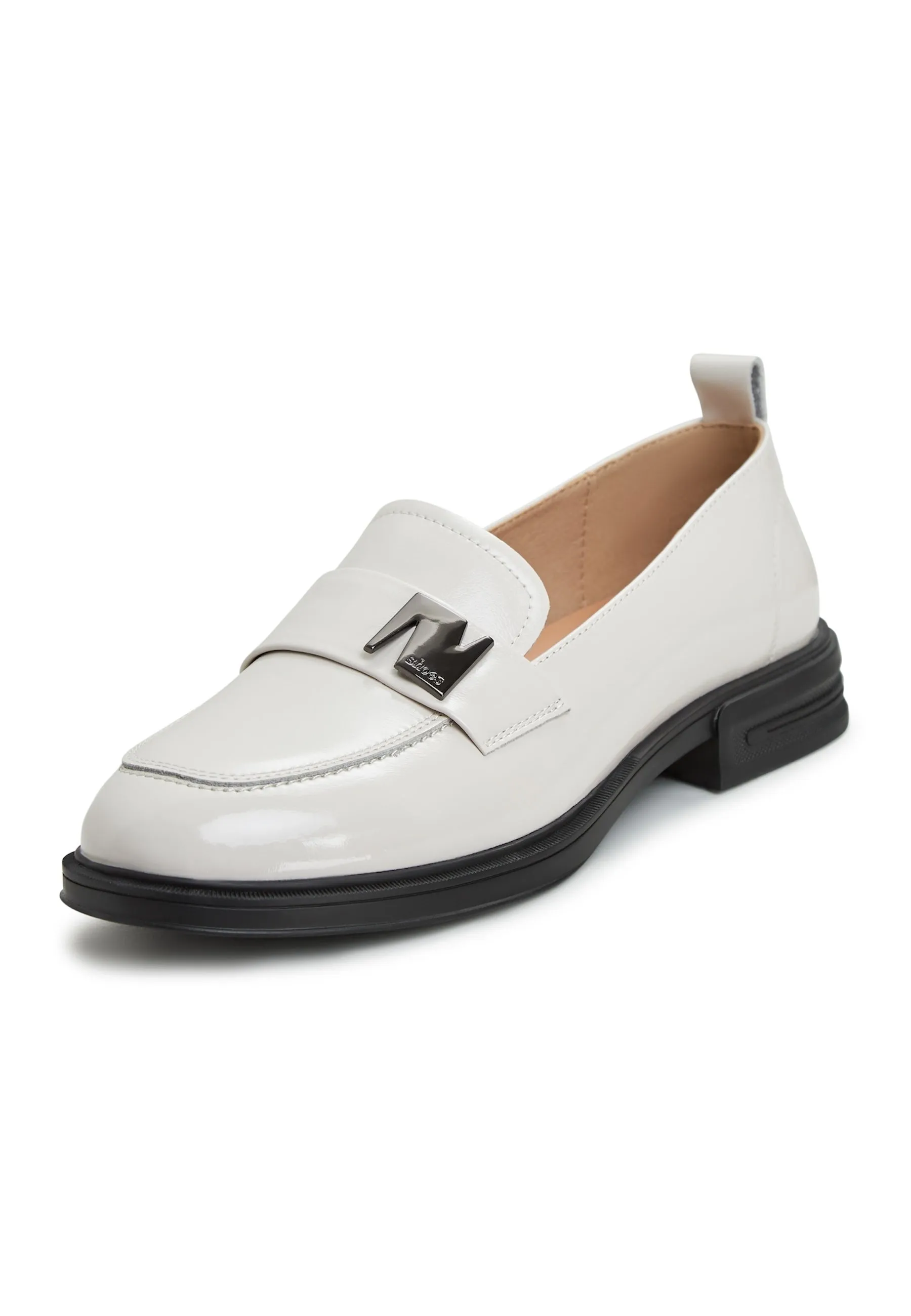 Block Heels Loafers - White