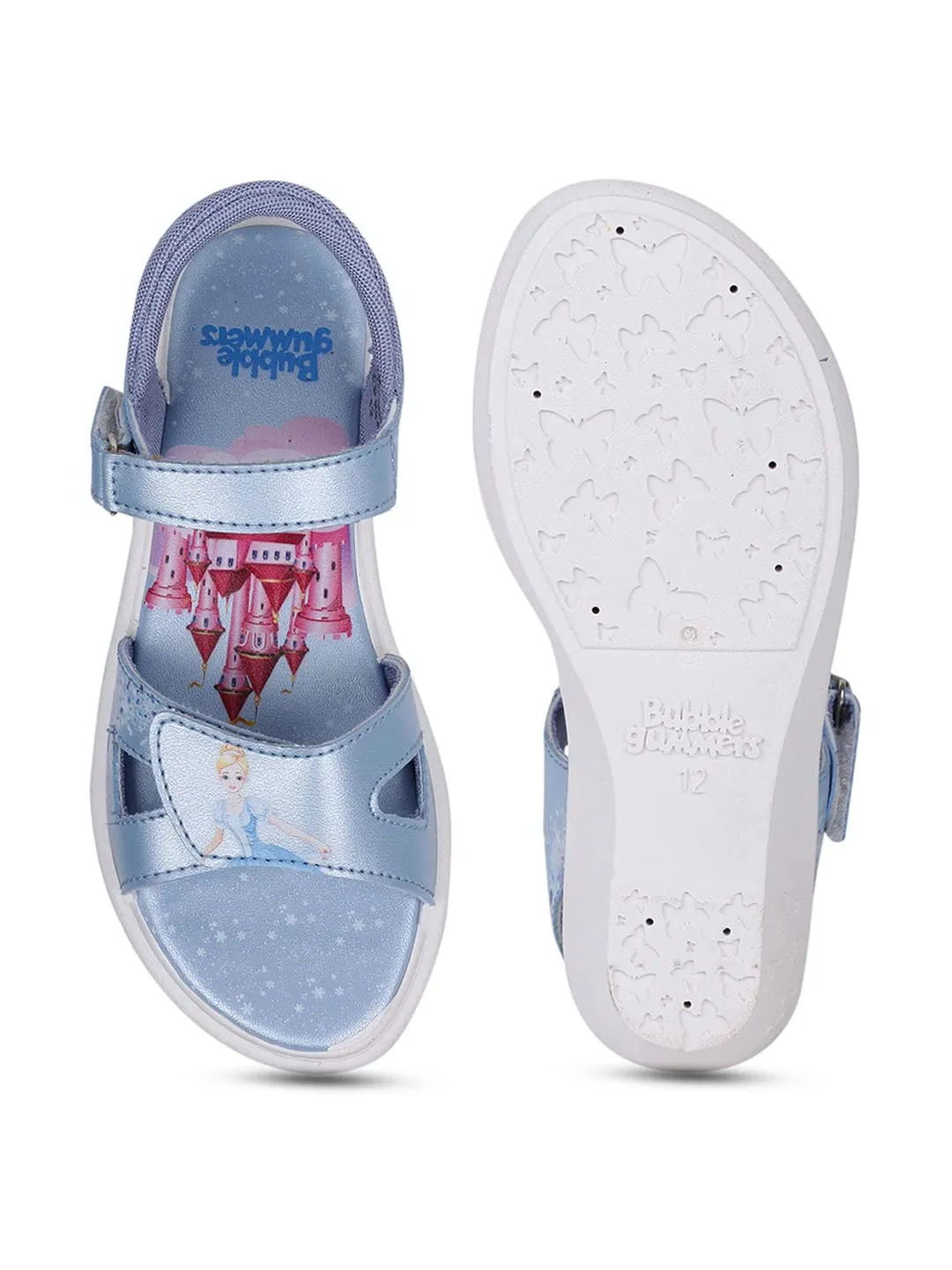 Bubblegummers Girls Castle Princess Sandals, Blue, 11, 11 UK