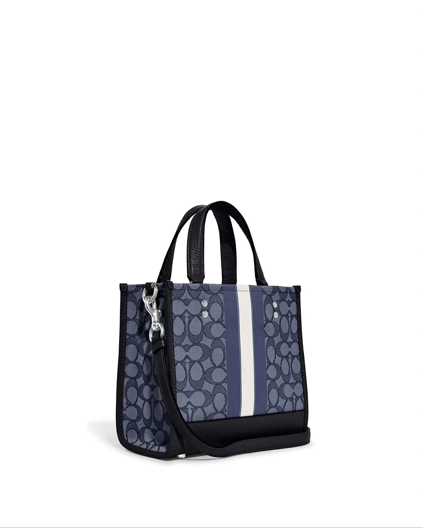 Coach Women's Denim & Midnight Navy Multi Dempsey Tote 22 In Signature Jacquard With Stripe And Coach Patch