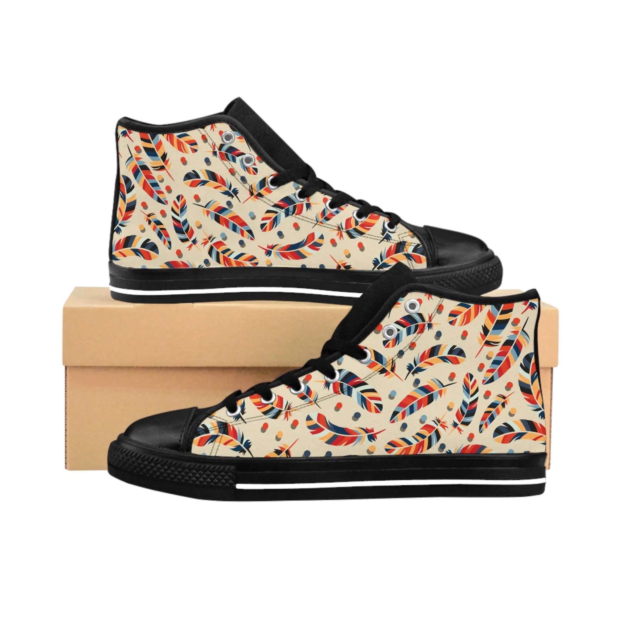 Colorful Feathers Women's Classic Sneakers