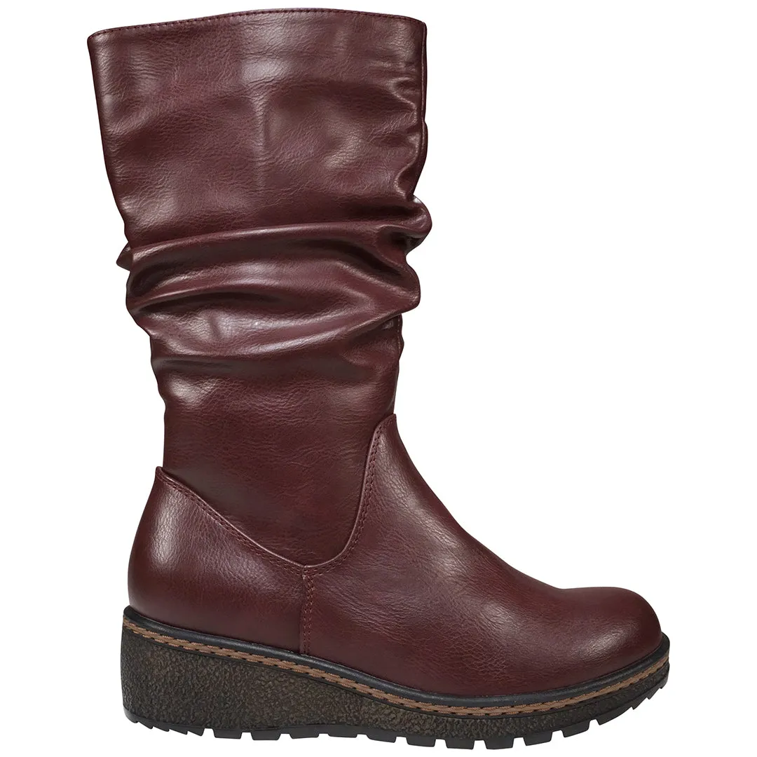 Dange Burgundy Wedge Boot