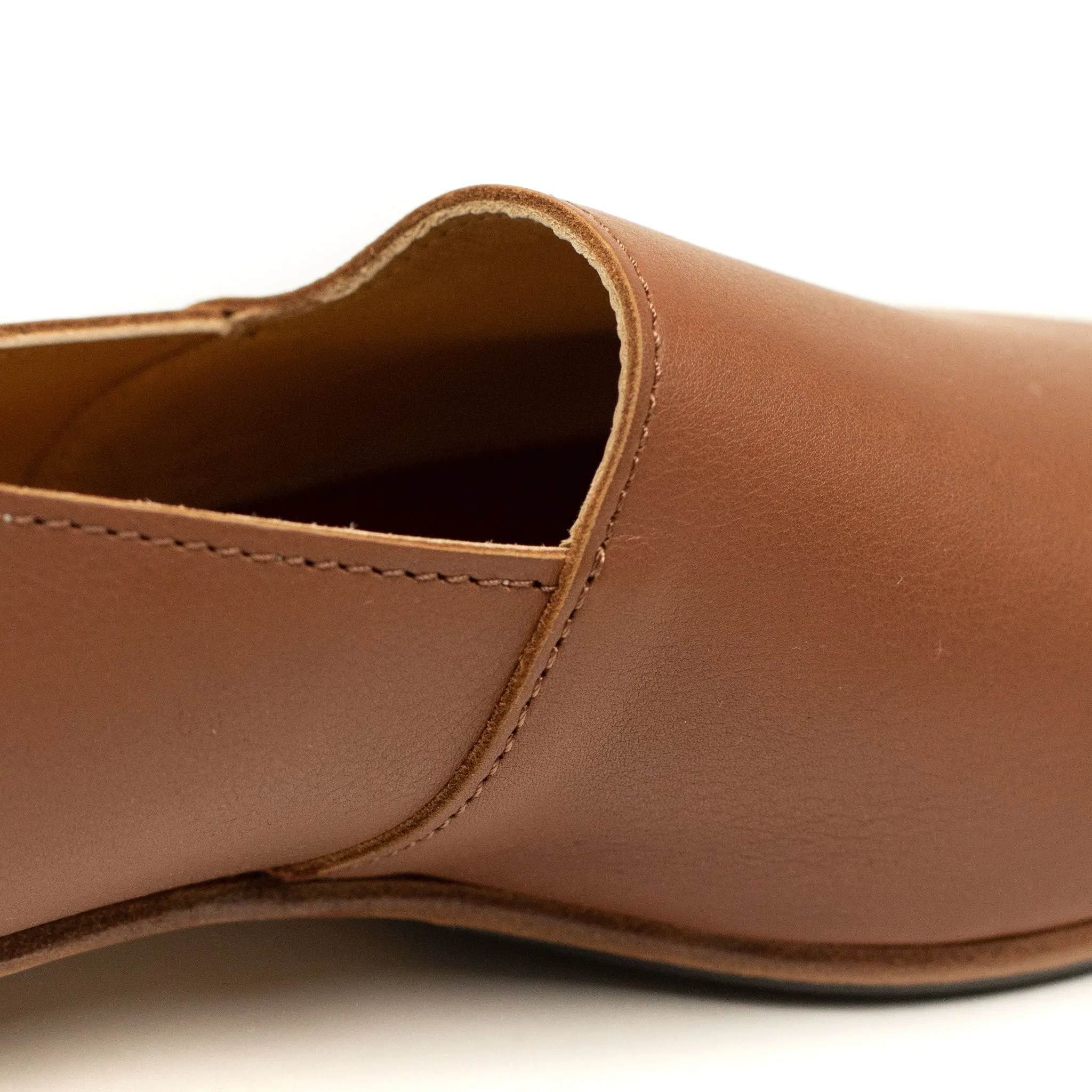 Exclusive Maury slippers in cognac soft calf