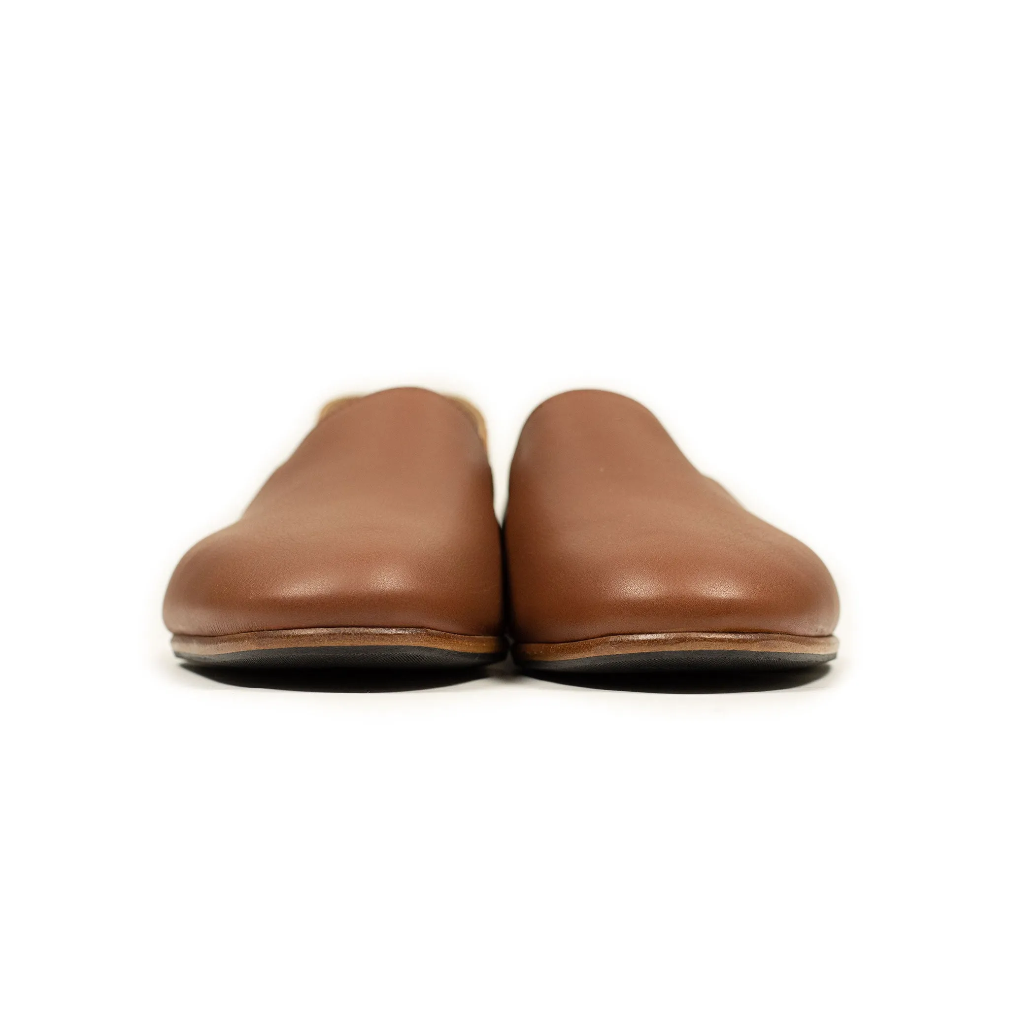 Exclusive Maury slippers in cognac soft calf