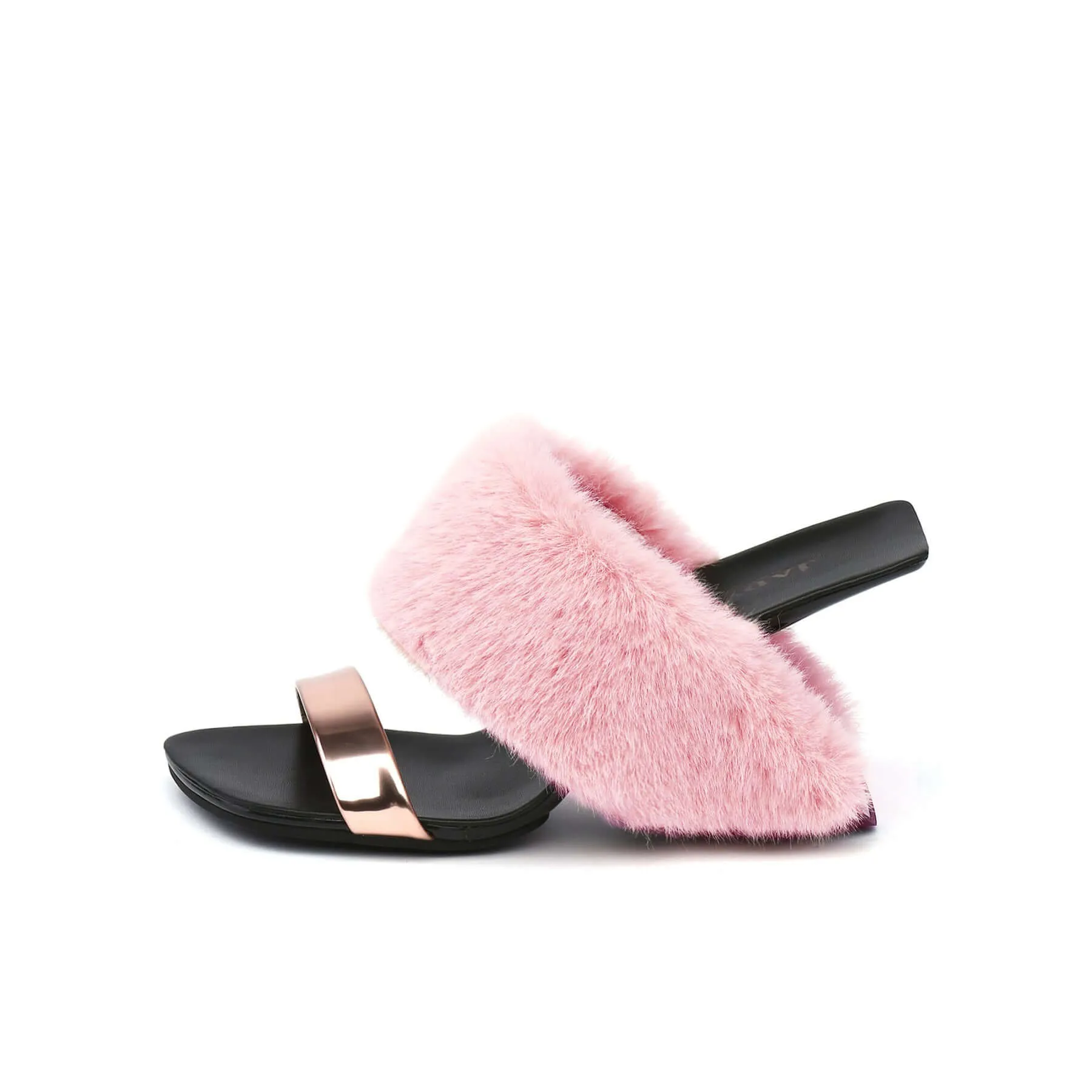 Fluffy Faux Fur Wedge Mules