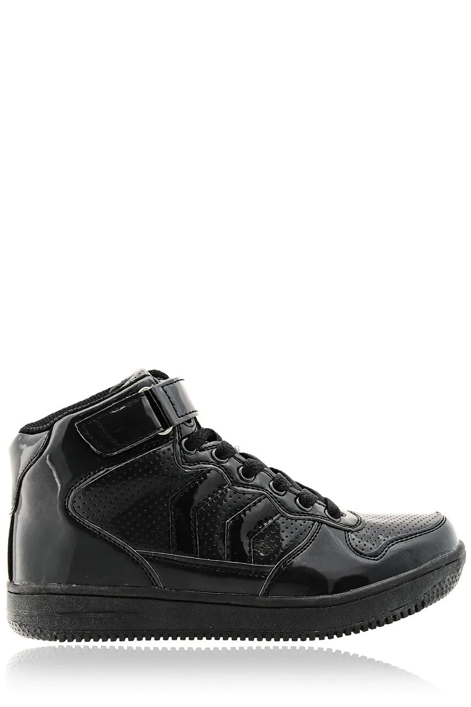 Sleek Black Patent Leather Freddie Sneakers for Men