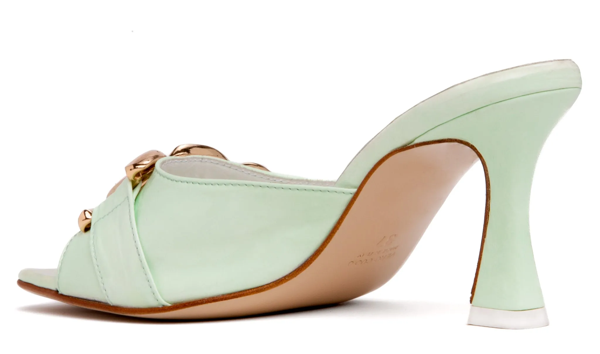 Gabriela Light Green Patent Leather  Sandal