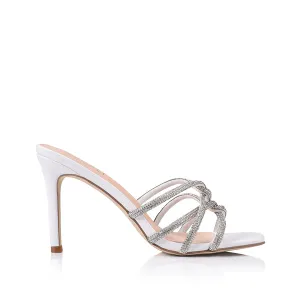 Jaiden Stiletto Mules - White Smooth