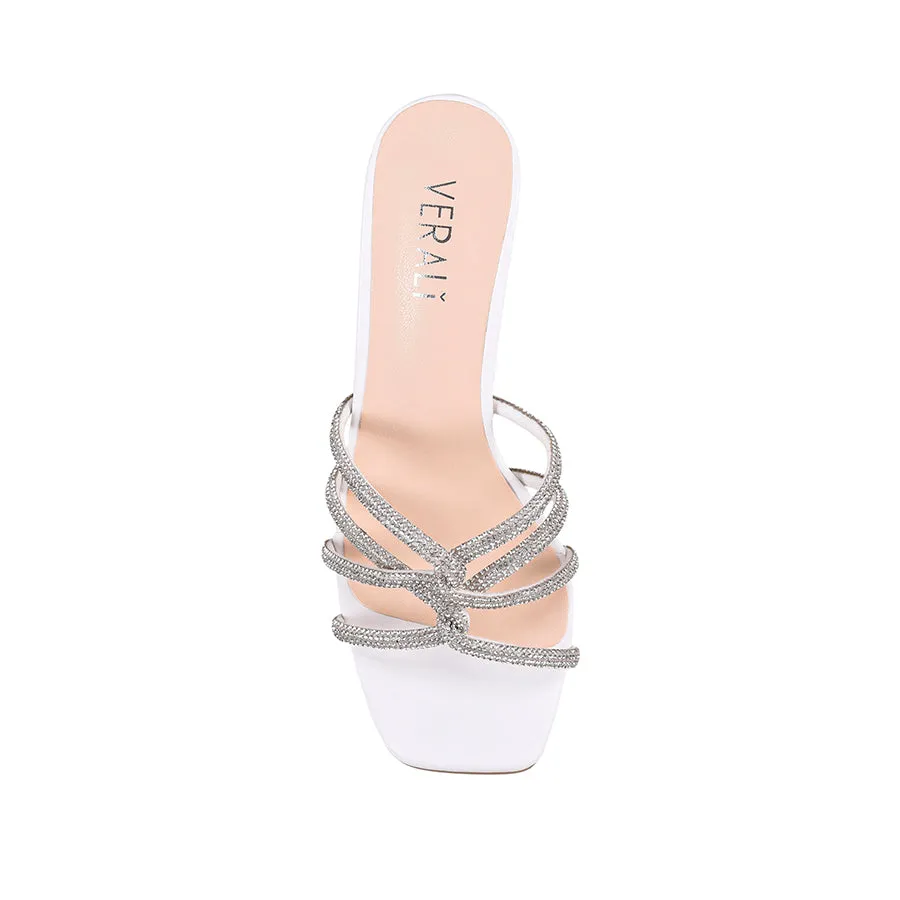 Jaiden Stiletto Mules - White Smooth