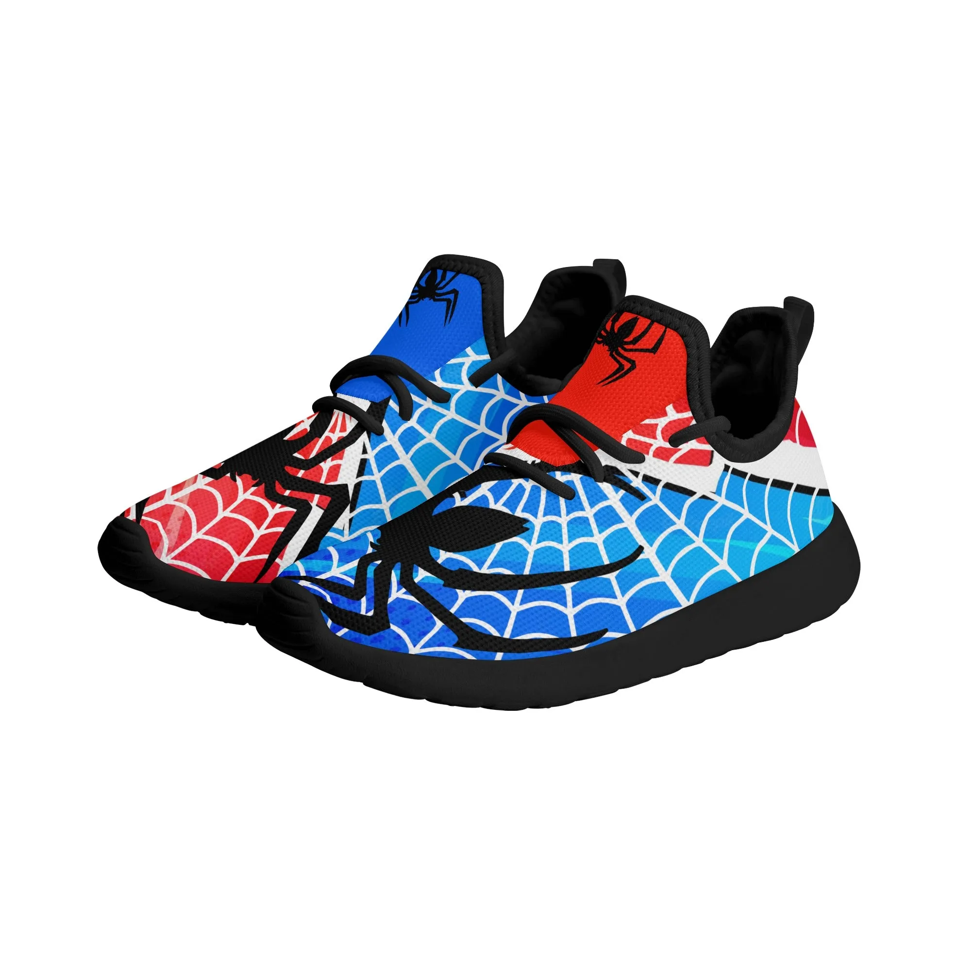 Kids Running Shoes | Breathable Kids Sneakers | Unisex Children's Mesh Knit Trainers | Spiderman web