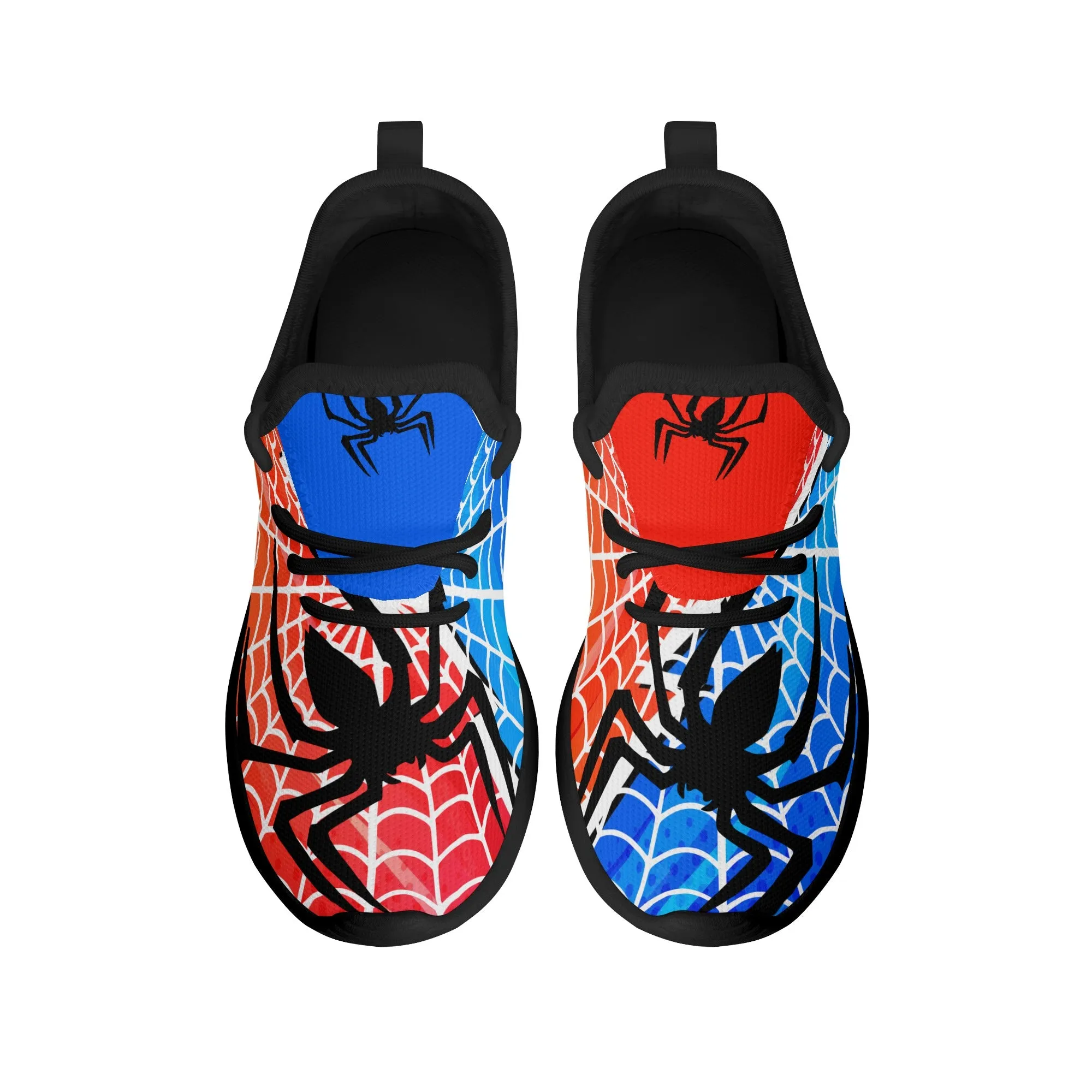 Kids Running Shoes | Breathable Kids Sneakers | Unisex Children's Mesh Knit Trainers | Spiderman web