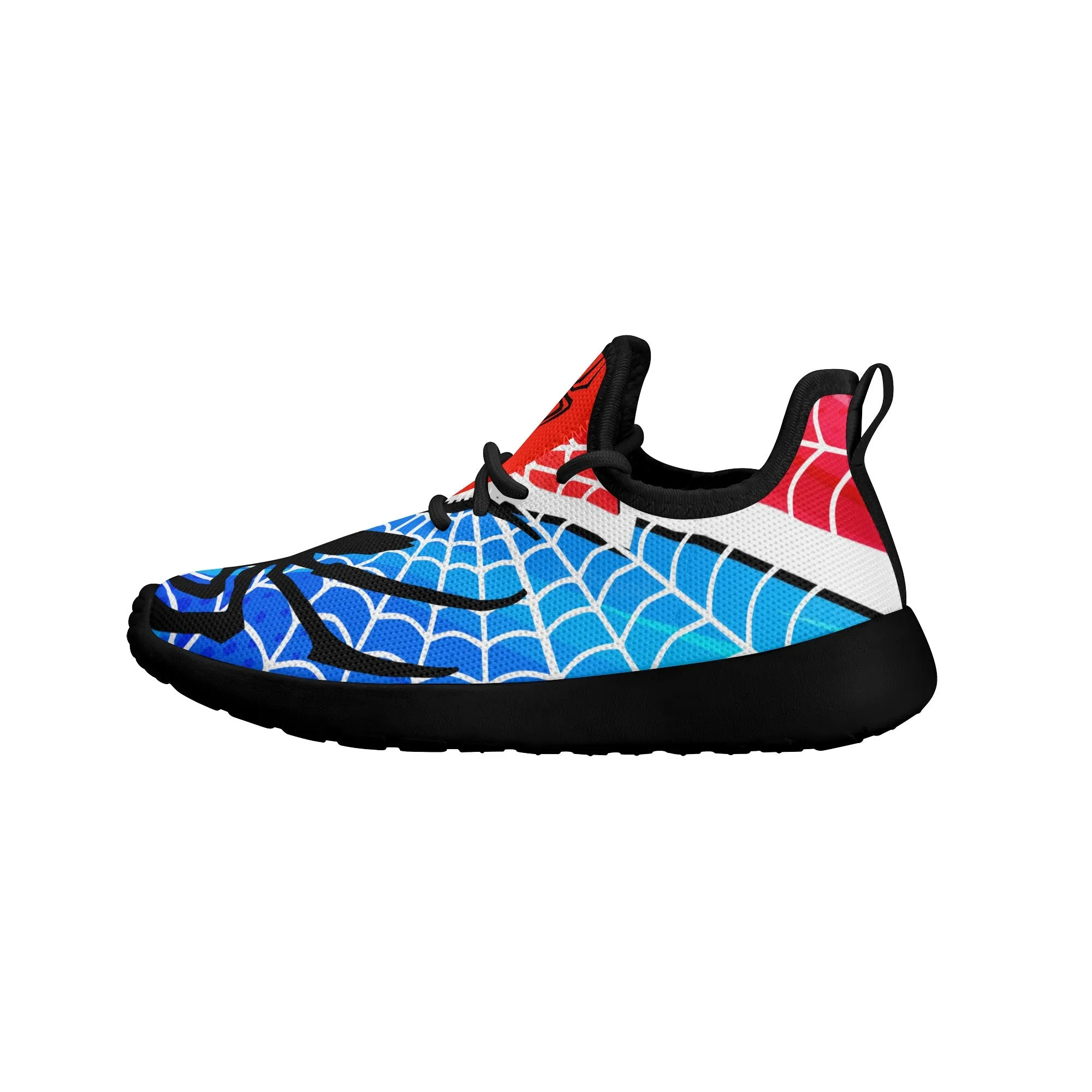 Kids Running Shoes | Breathable Kids Sneakers | Unisex Children's Mesh Knit Trainers | Spiderman web