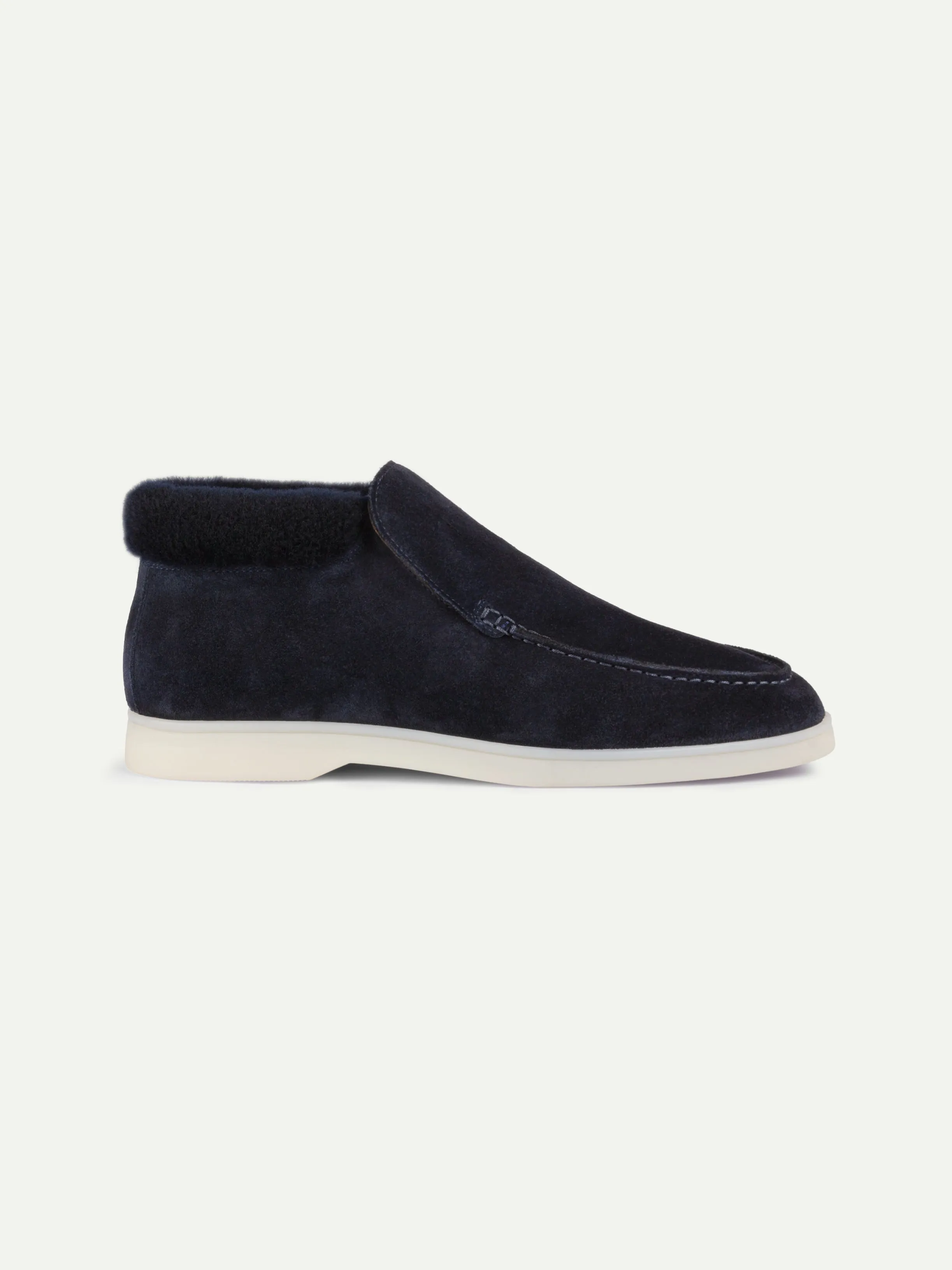 Lady Dark Blue City Loafer Fur