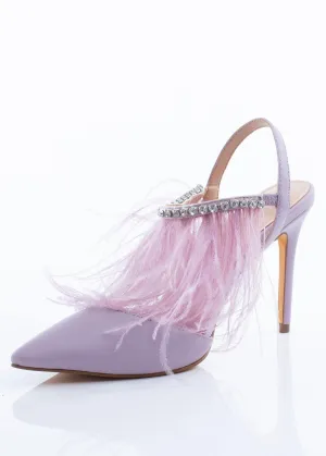 Lilac Pointed Feather Heels