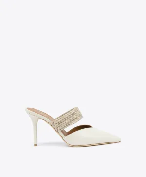 Maisie 85 Cream Leather Mules