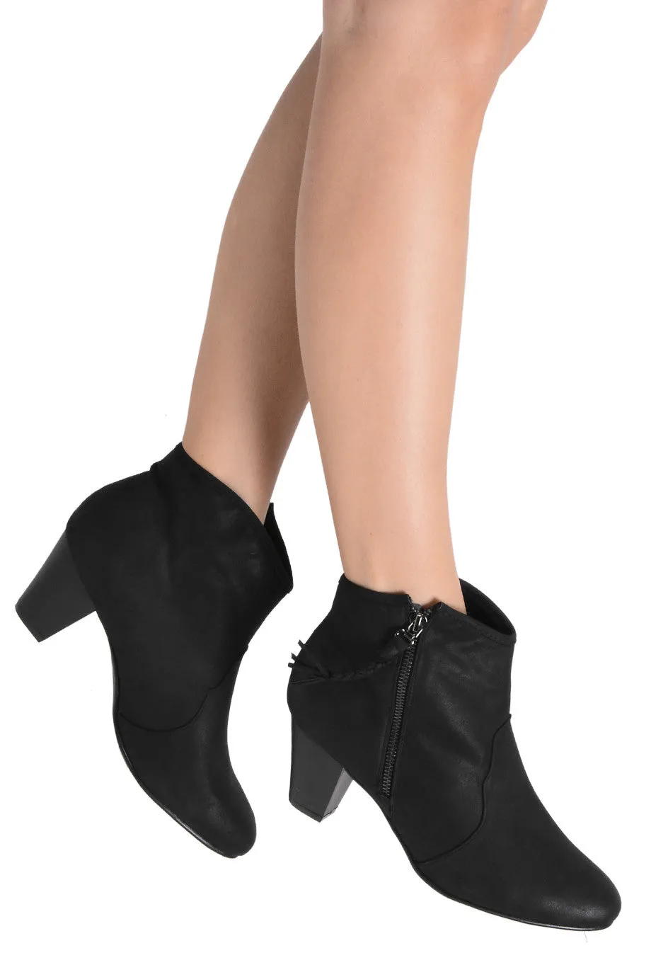 MELI Black Side Zip Cowboy Boots