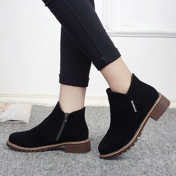 Owlkay Comfortable Fashionable Low-heeled Cotton Women's Boots