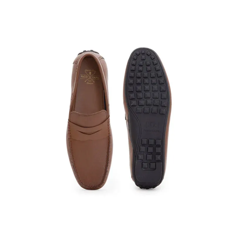 RedTape Men's Tan Slip-On Shoes