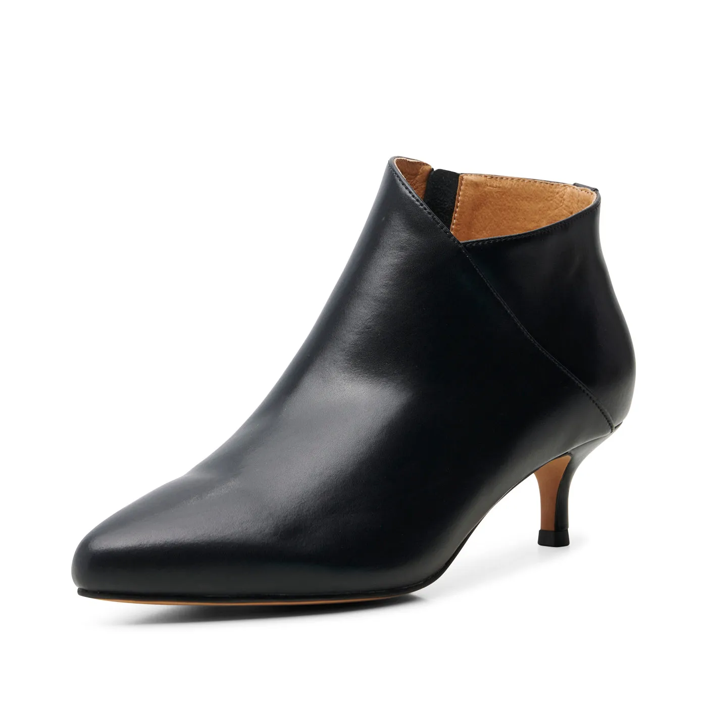 Saga bootie leather - BLACK