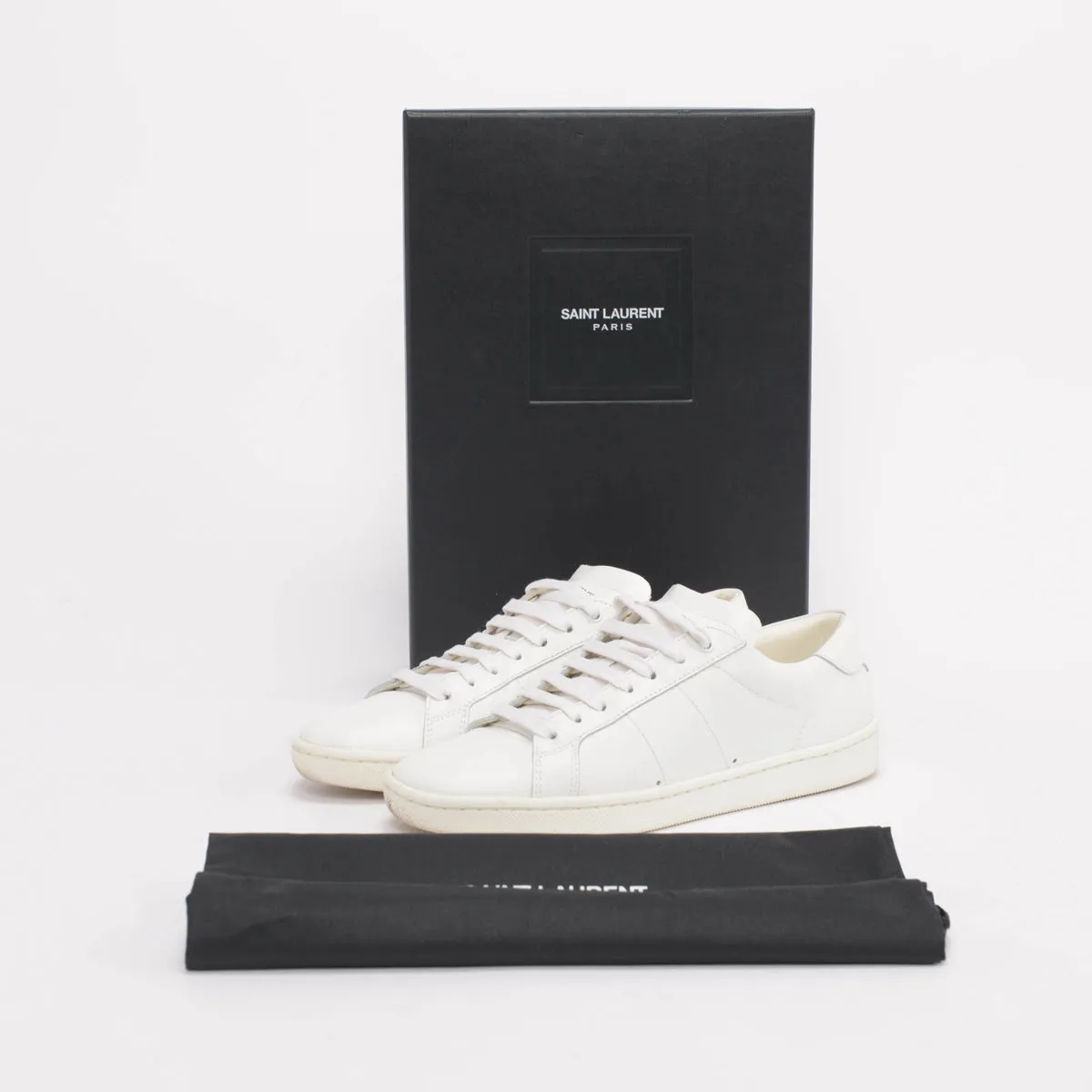 Saint Laurent White Leather Court Classic Sneakers 35