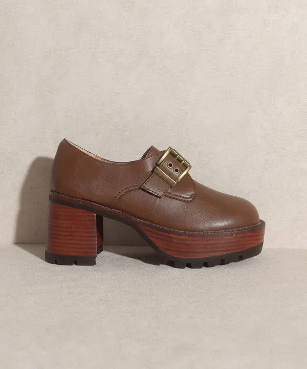 Sarah   Buckled Platform Loafers