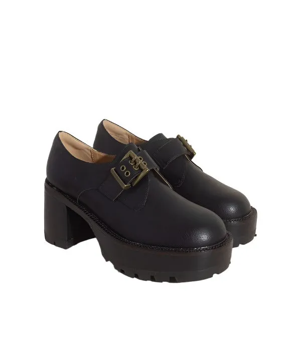 Sarah   Buckled Platform Loafers