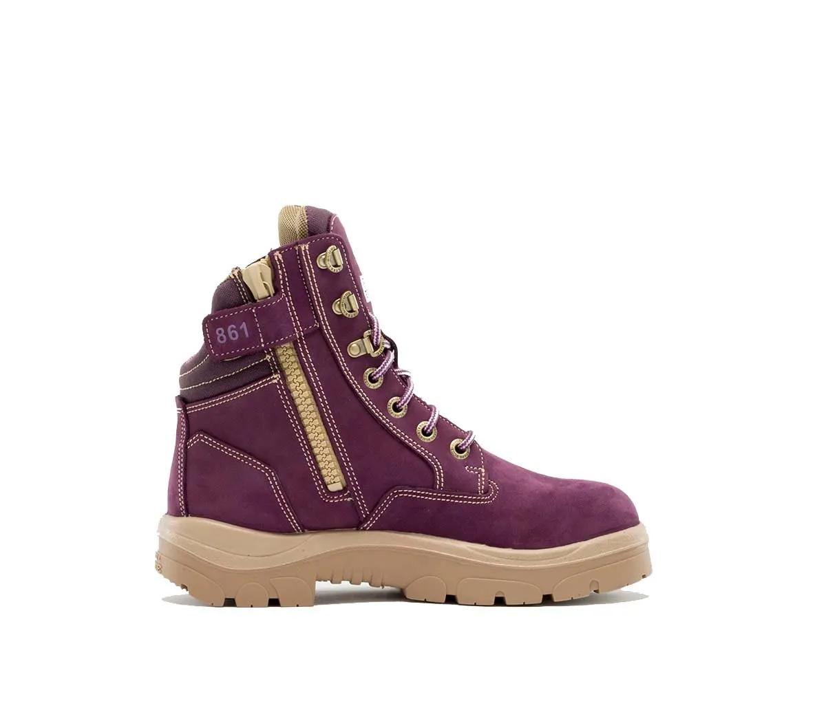 Steel Blue Southern Cross Ladies Zip Steel Toe Boots, Purple