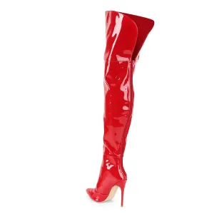 Stretch Thigh High Boots 5" Heel