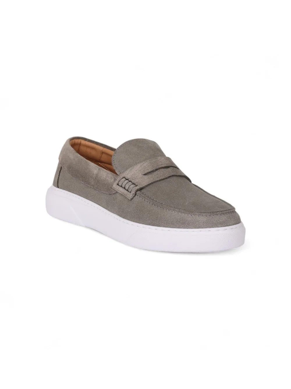 Stylish Slip On Moccasin Grey Shoes