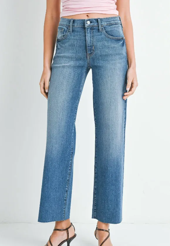 The Slim Palazzo Jean in Medium Denim