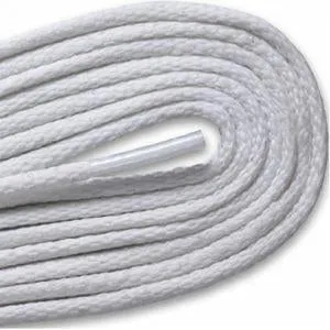 Waxed Thin Round Dress Laces - White (2 Pair Pack) Shoelaces