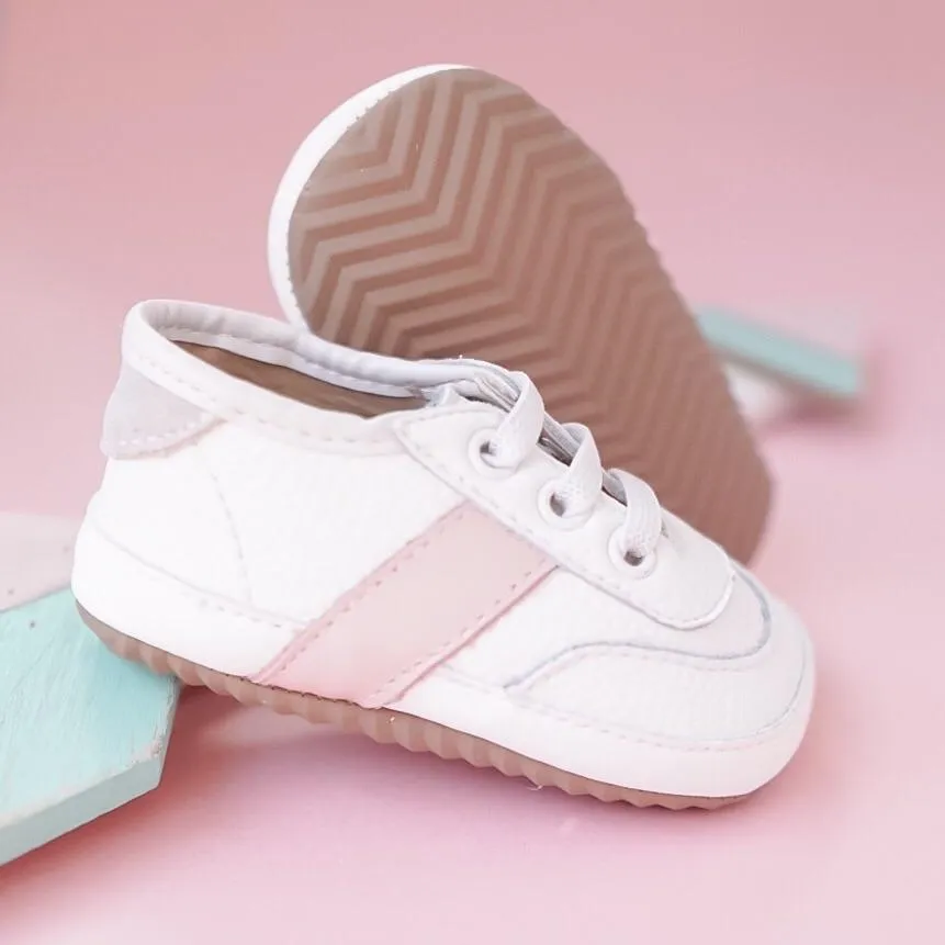 White and Pink Love Bug Sneaker