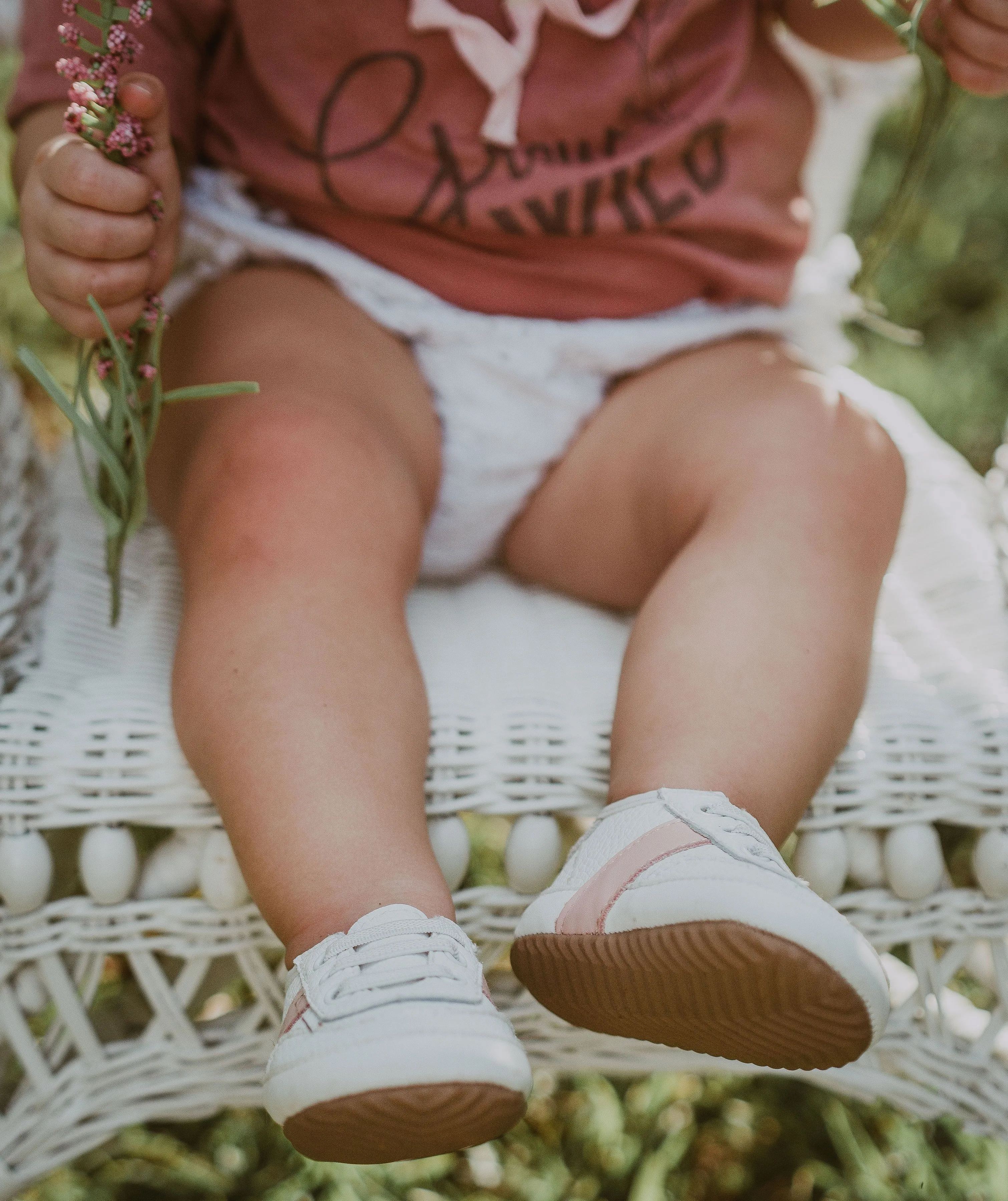 White and Pink Love Bug Sneaker