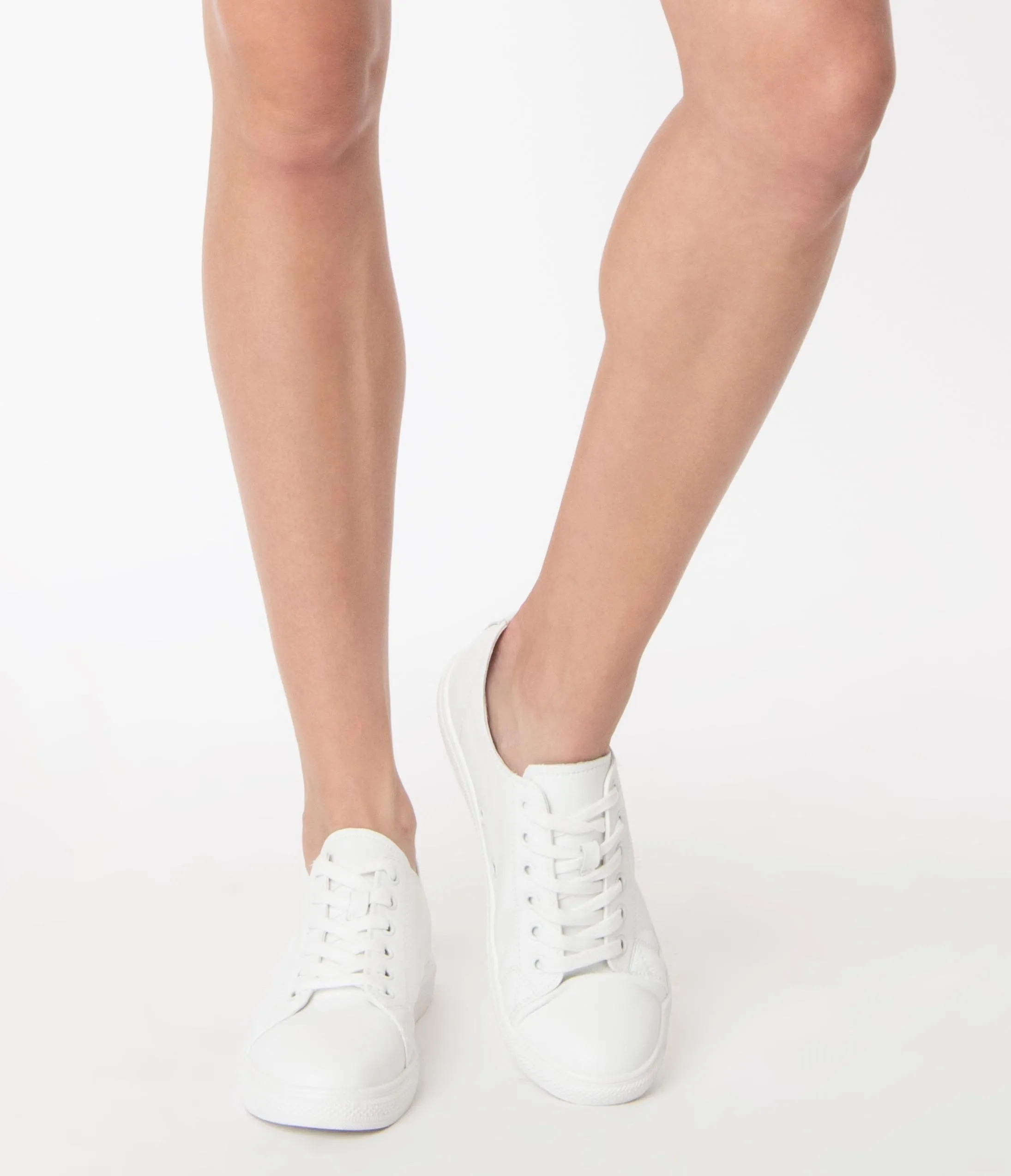 White Leatherette Classic Sneakers